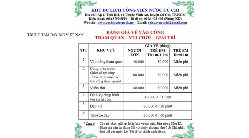 Công viên nước Củ Chi – Cùng khuấy đảo mùa hè sôi động