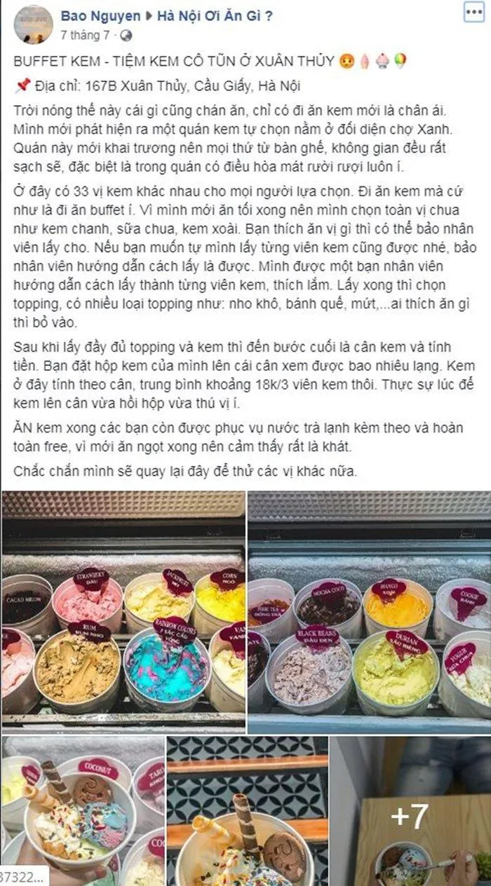 Review Tiệm Kem Cô Tũn: Tiệm kem ngon ở Hà Nội giải nhiệt cực đã